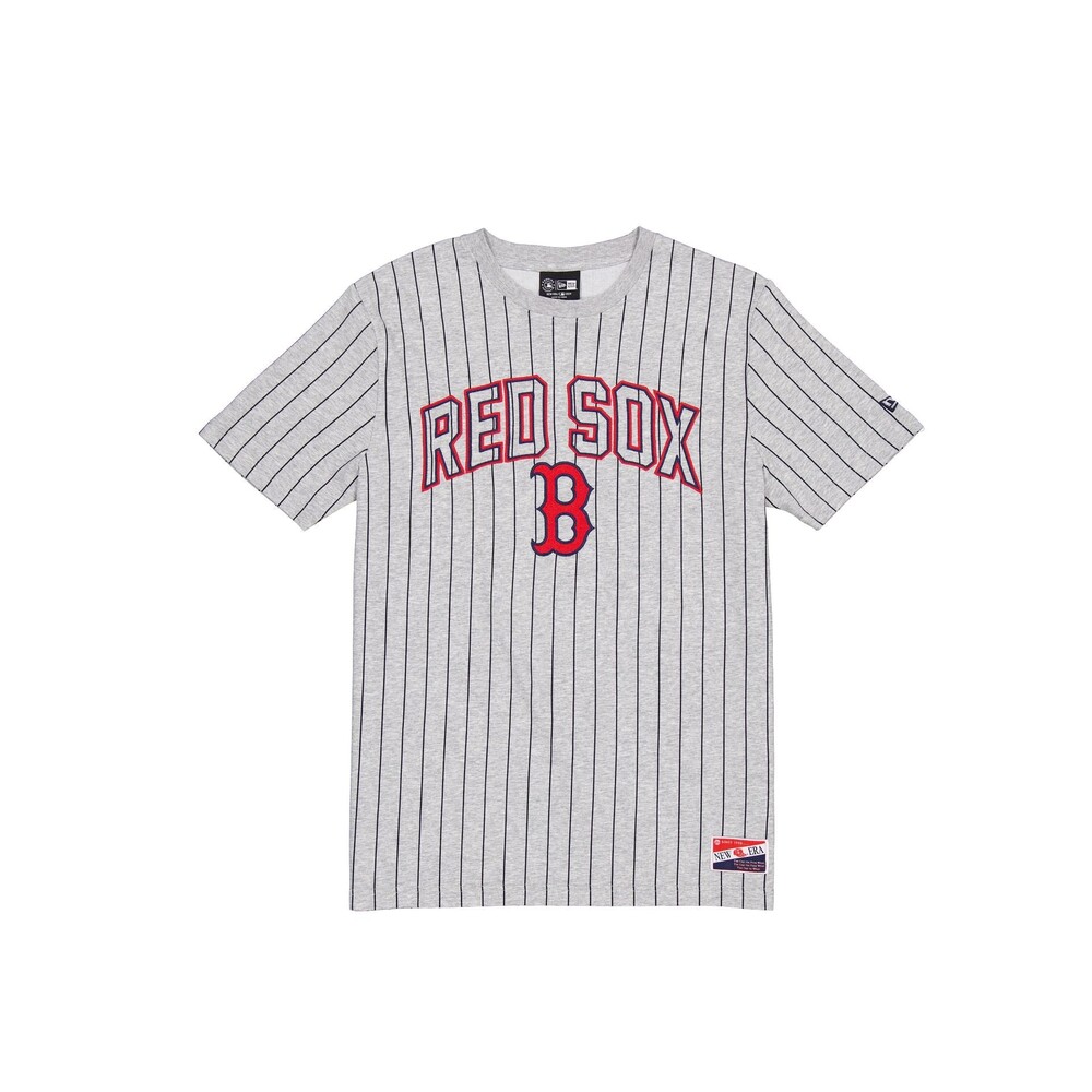 New Era Boston Red Sox Throwback Gray Pinstripe T-Shirt - Size M